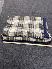 Brown and Blue Plaid Blanket