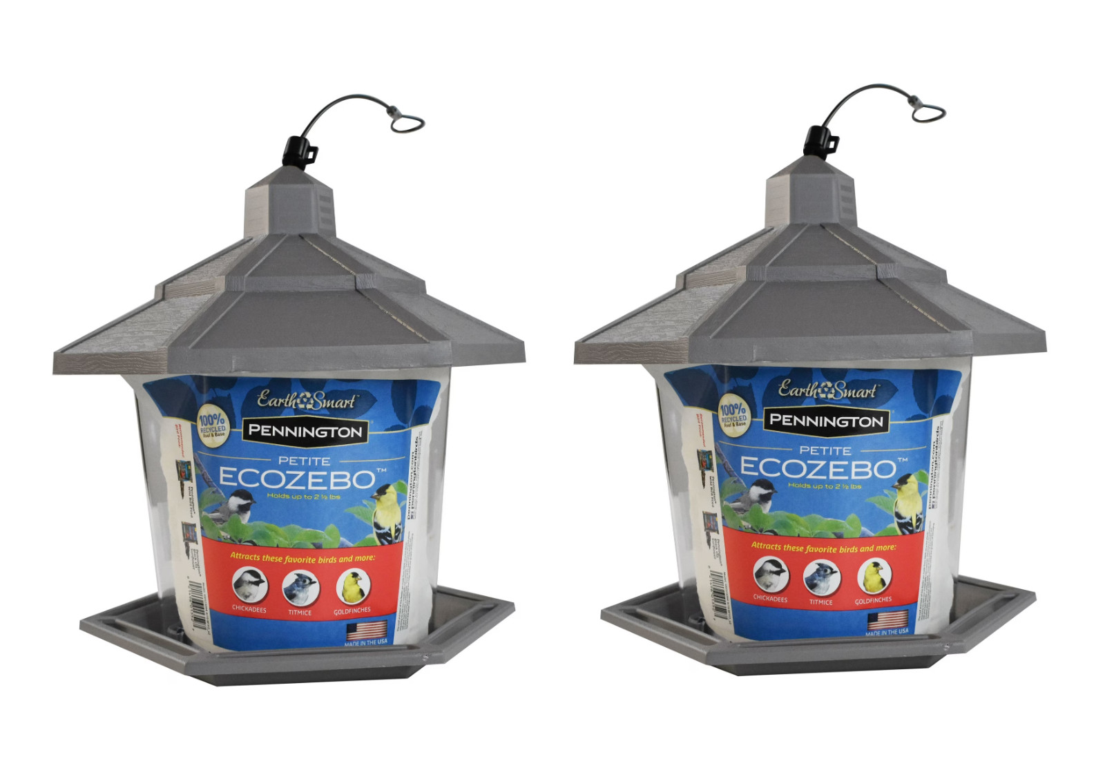 Pennington Earth Smart, Gray Plastic, Hopper Wild Bird Feeder, 2.5 lb. PACK OF 2 gallery