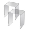2pcs High-Clarity Acrylic Side Table 6.3x12x18.1in C-Structure 55lb gallery