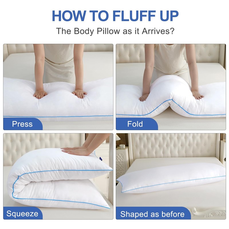 Memory Foam Body Pillow Insert - Full Body Pillow for Adults - Soft Large Long B gallery