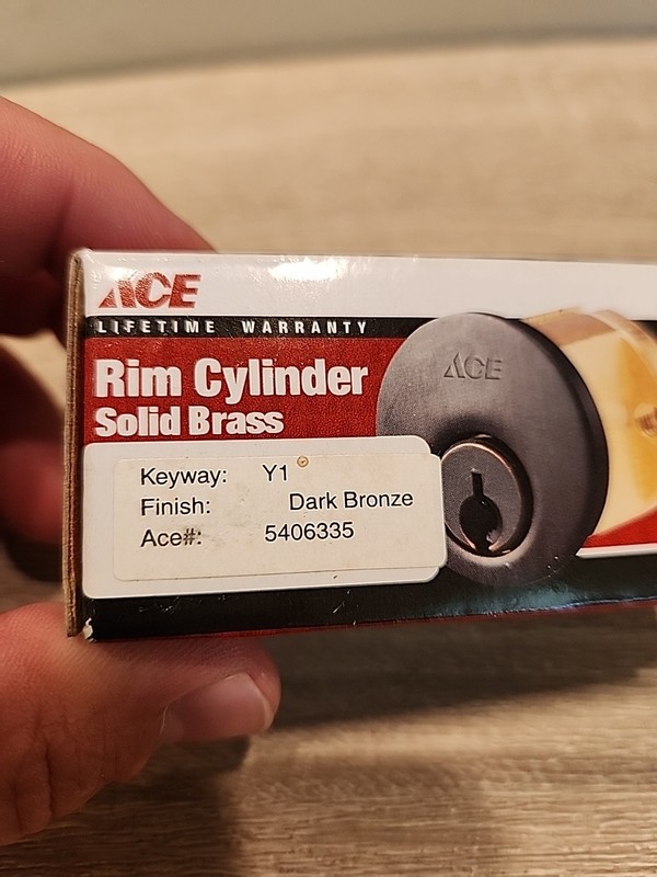 RIM CYLINDER SOLID BRASS COMMERCIAL 1” KEYED LOCK DARK BRONZE gallery