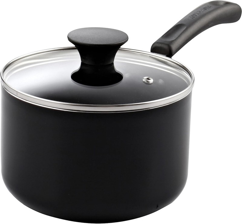 Basic 3 Quart Nonstick Saucepan with Glass Lid, Non Stick Aluminum Sauce Pan,... gallery