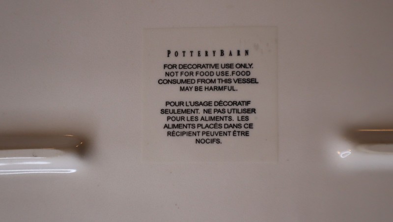 Pottery barn rectangular ceramic tray So Fresh So Clean 14 in x 6 in Home decor gallery