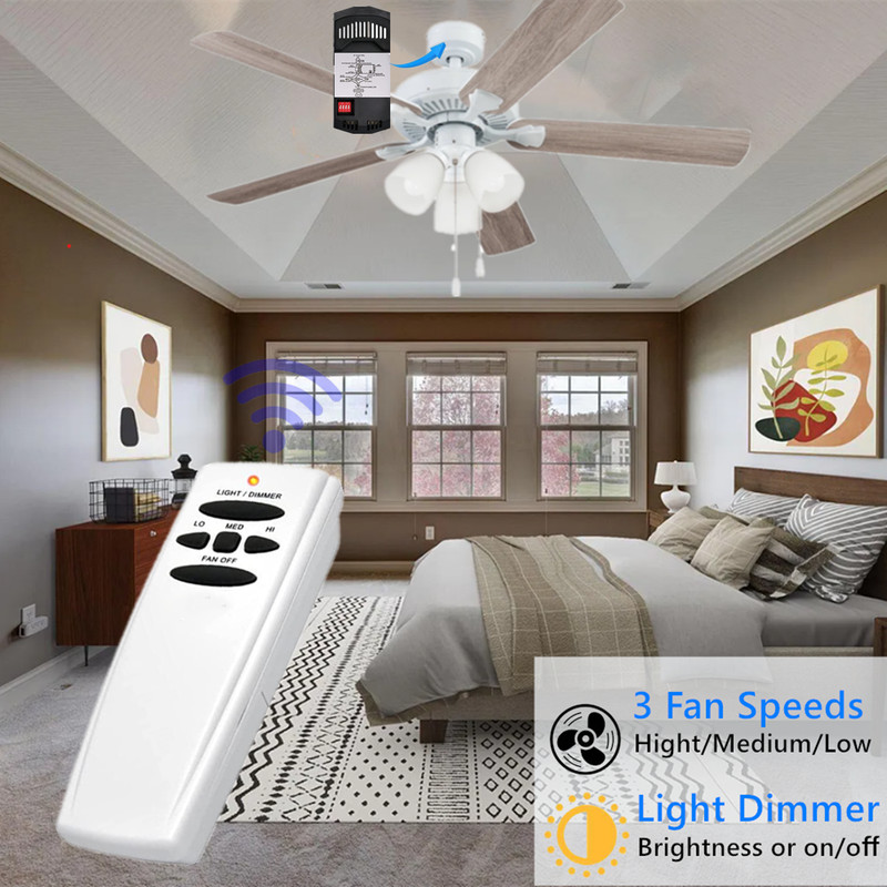 Ceiling Fan Remote Control Replacement for Harbor Breeze Hampton 3 Speed Dimmer gallery