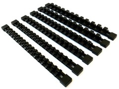 6 GOLIATH INDUSTRIAL MOUNTABLE SOCKET RAIL HOLDER ORGANIZER BLACK 1/4 3/8 1/2