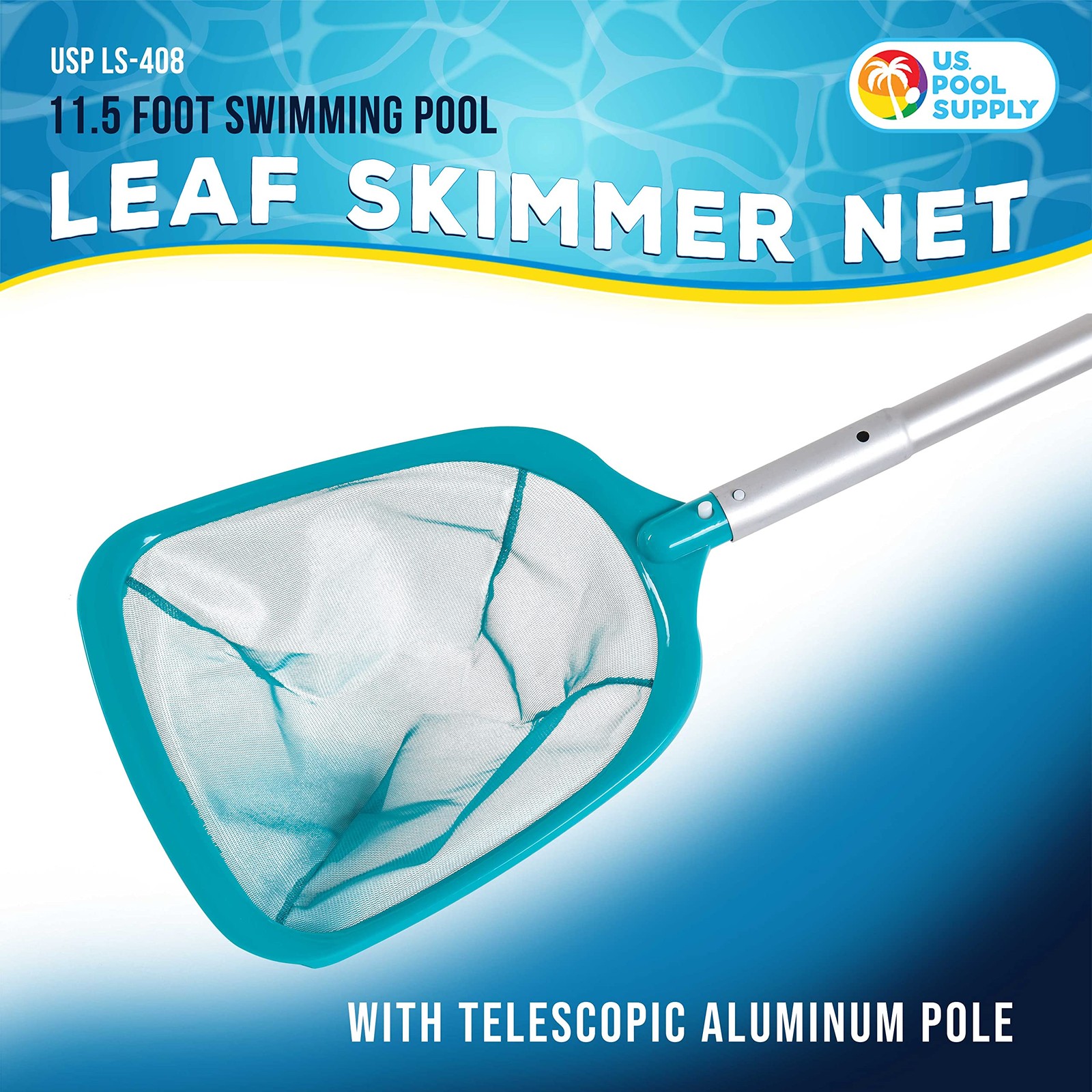 U.S. Pool Supply 11.5 Foot Swimming Pool Leaf Skimmer Net Telescopic Aluminum gallery