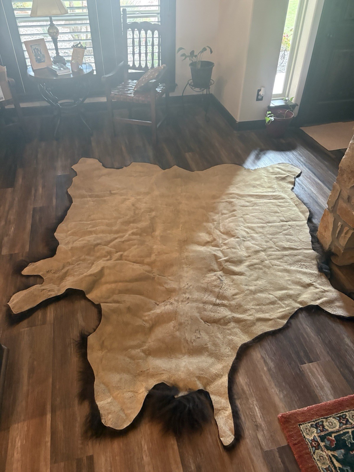 Genuine Buffalo Hide Rug with Tail Extra Large, 8.4 Ft gallery
