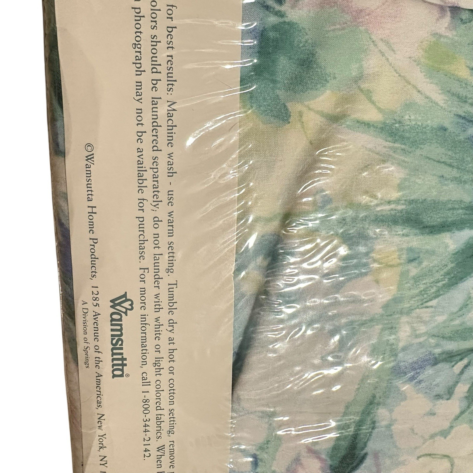Wamsutta Hydrangea Multi Color Floral No Iron Percale Queen Flat Sheet USA NEW gallery