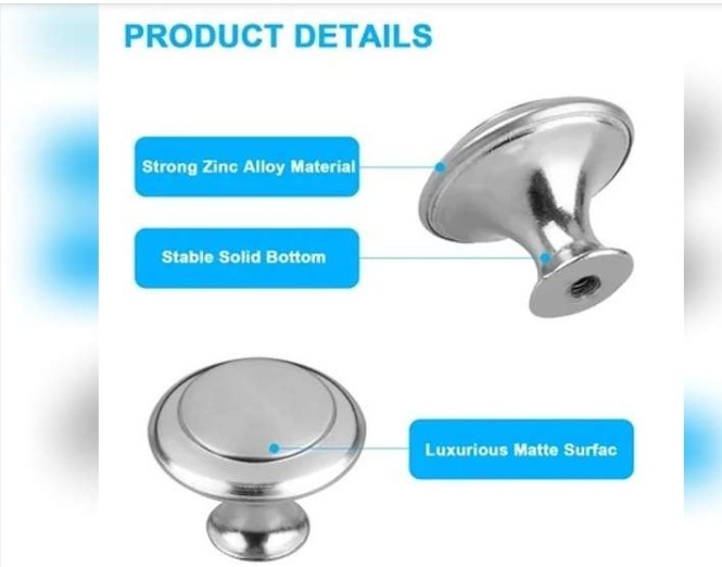 EEEkit 20pcs Kitchen Cabinet Knobs Pulls, Brushed Nickel Cabinet Knobs,... gallery
