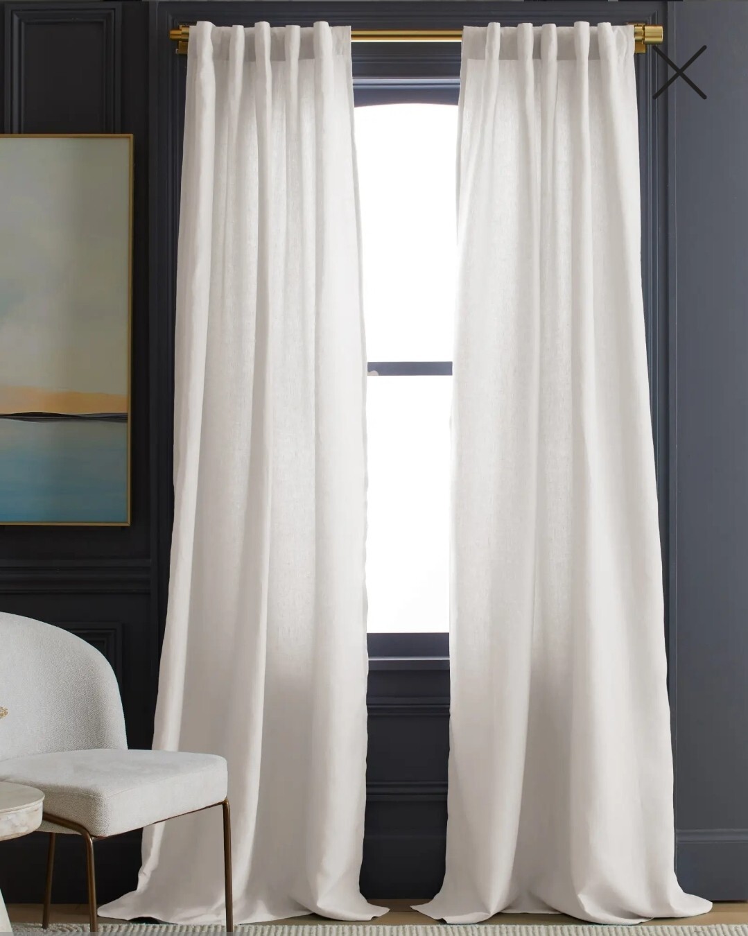 NWT! Quince Linen Cream Filtering Curtains, 48" x 84"- 2 Panels. (B123) gallery