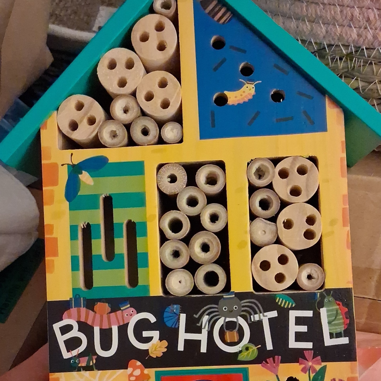 Multicolor Wood Bug Hotel Insect House for Insects, Front Entrance gallery