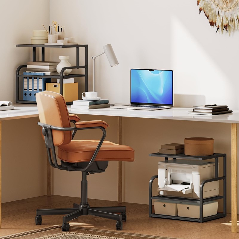 Printer Stand, 3-Tier Desktop Printer Table, Under Desk Printer Storage Offic gallery