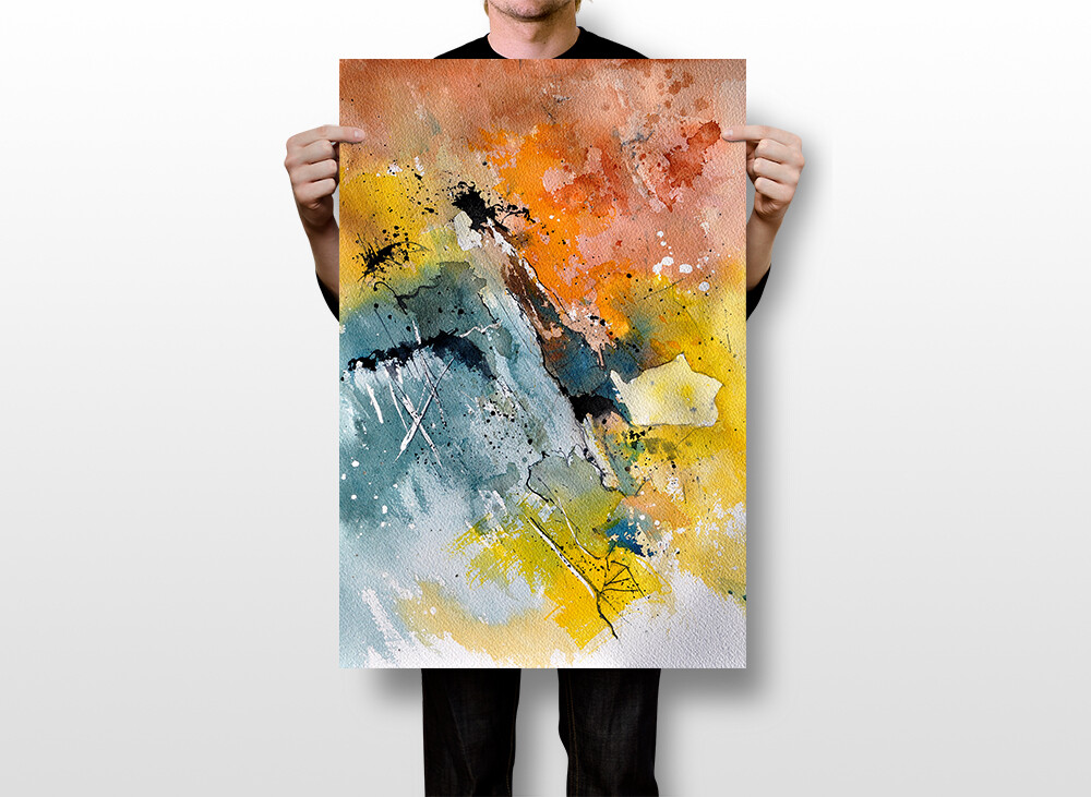 Modern Abstract Watercolor Contemporary Print Wall Art Home - POSTER 20x30 gallery