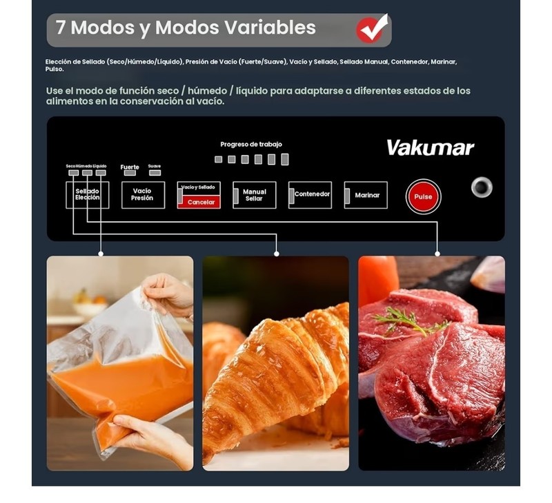 Vakumar Vacuum Sealer 130W Stainless Steel w/ Roll Storage & Bag Cutter Pulse gallery