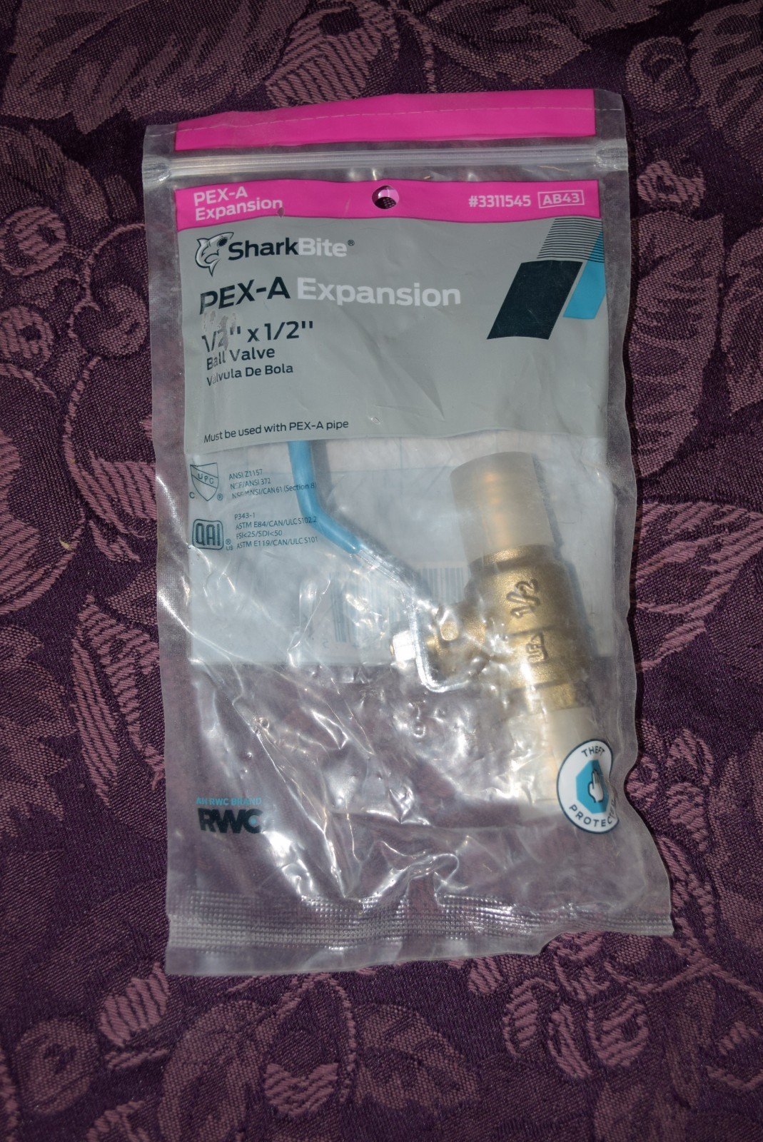 Sharkbite - PEX-A Brass Expansion Ball Valve 1/2"x1/2" Sealed package NOS gallery