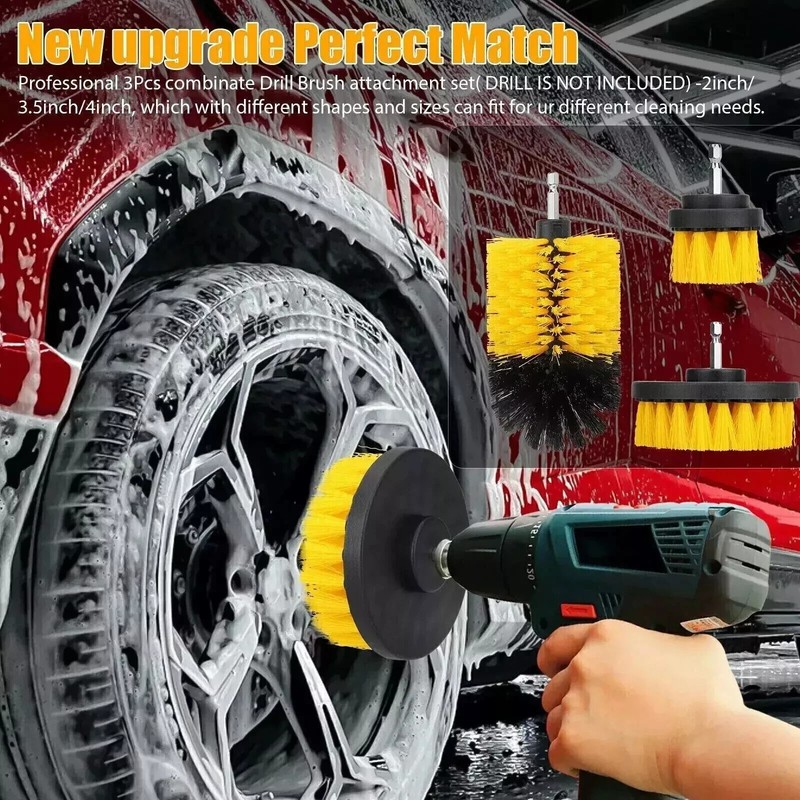 Drill Brush Set Power Scrubber Drill Attachments for Carpet Tile Grout Cleaning gallery