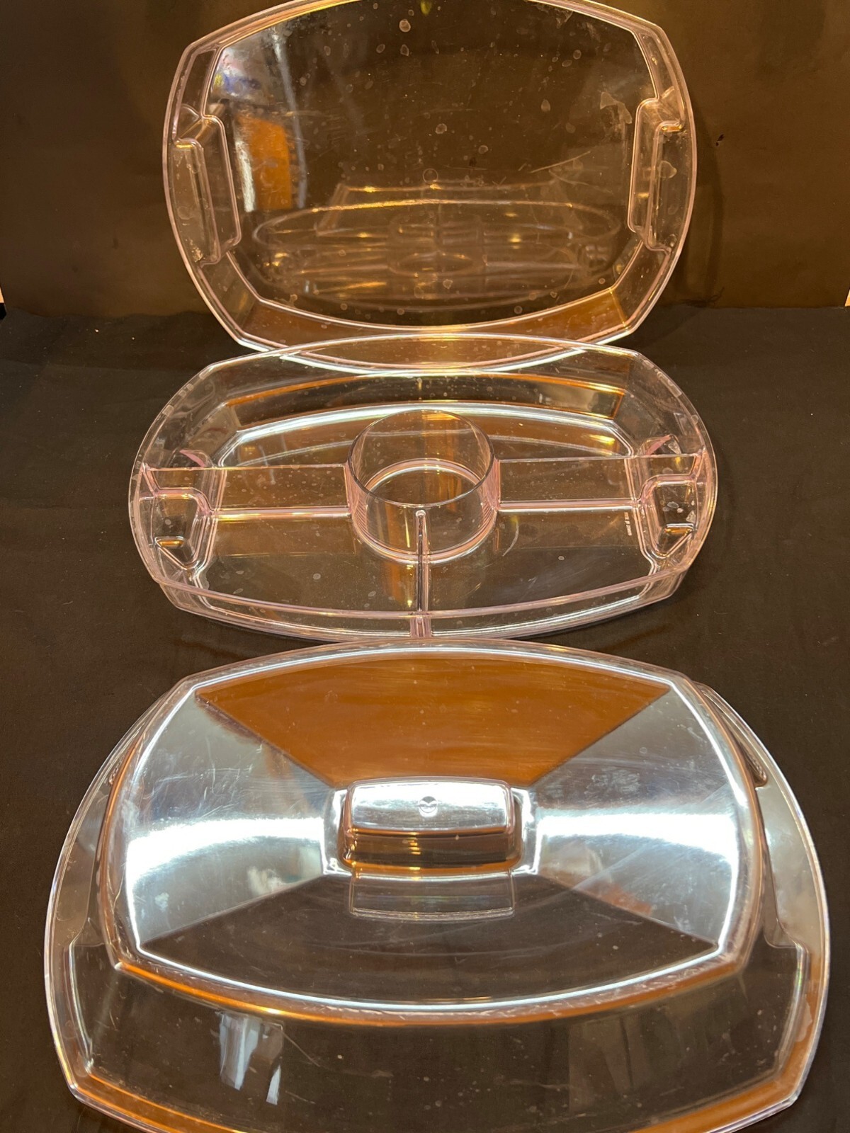 Clear Plastic Chiller Veggie Tray With Lid & Dip Cup gallery