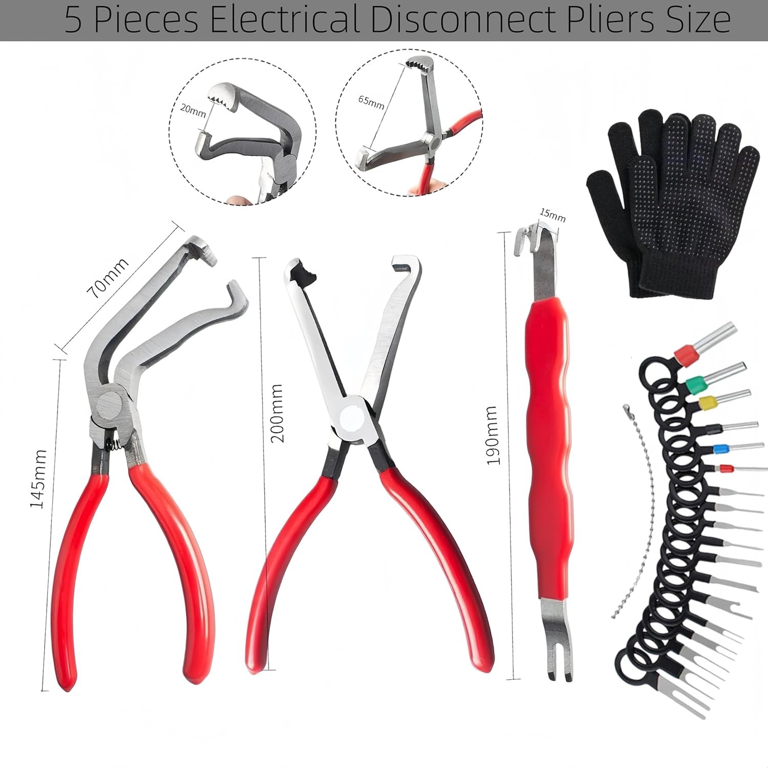 Electrical Disconnect Pliers Connector Separator Terminal Plug Removal Tool Kit gallery