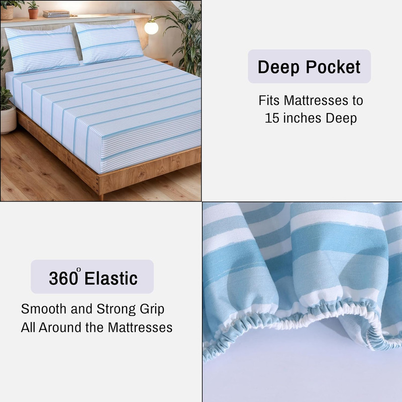 100% Cotton Organic Percale Sheets Full Size – Crisp Cooling Bed Sheets for Hot gallery