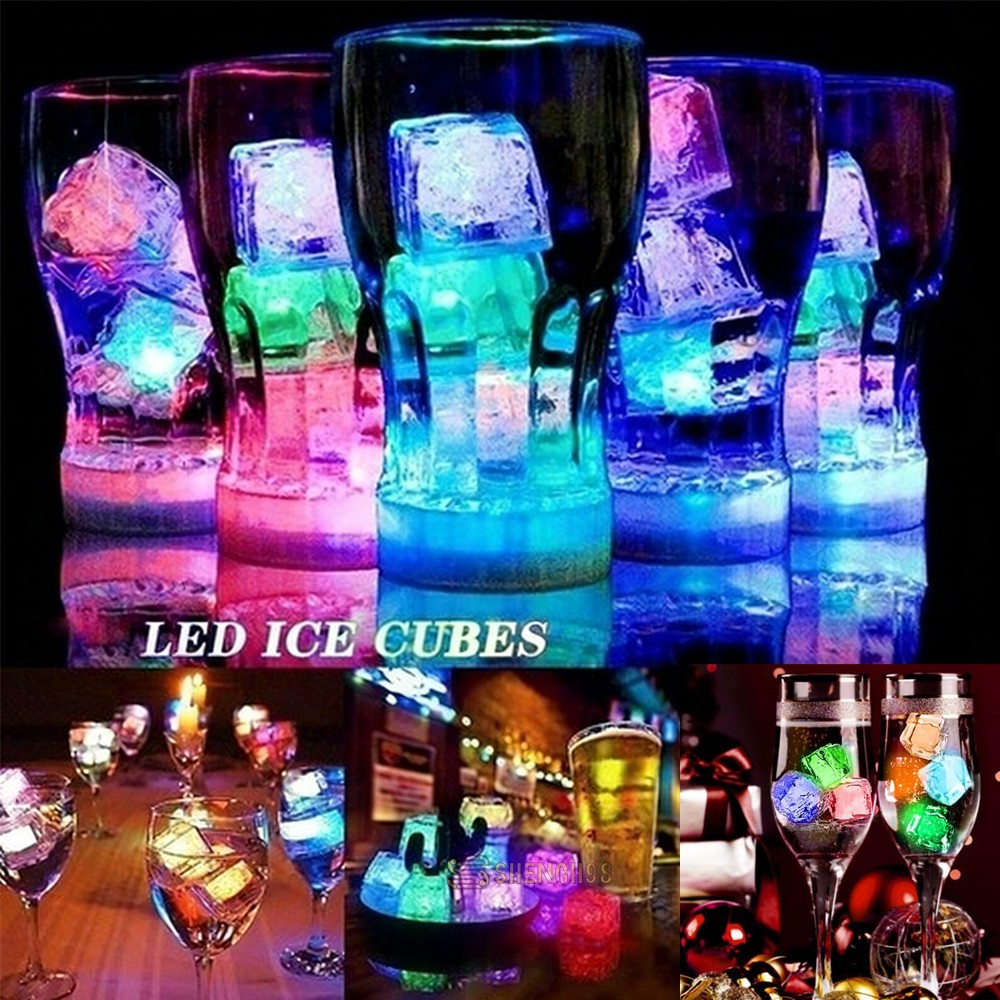 12-48Pcs LED Light Up Ice Cubes Glowing Ice Cubes for Drinks Bar Wedding Party gallery