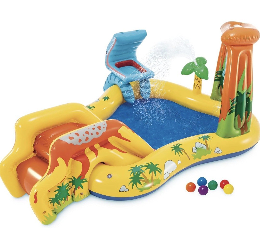 Intex Inflatable Kids Dinosaur Play Center Outdoor Water Park Pool w/ Slide gallery