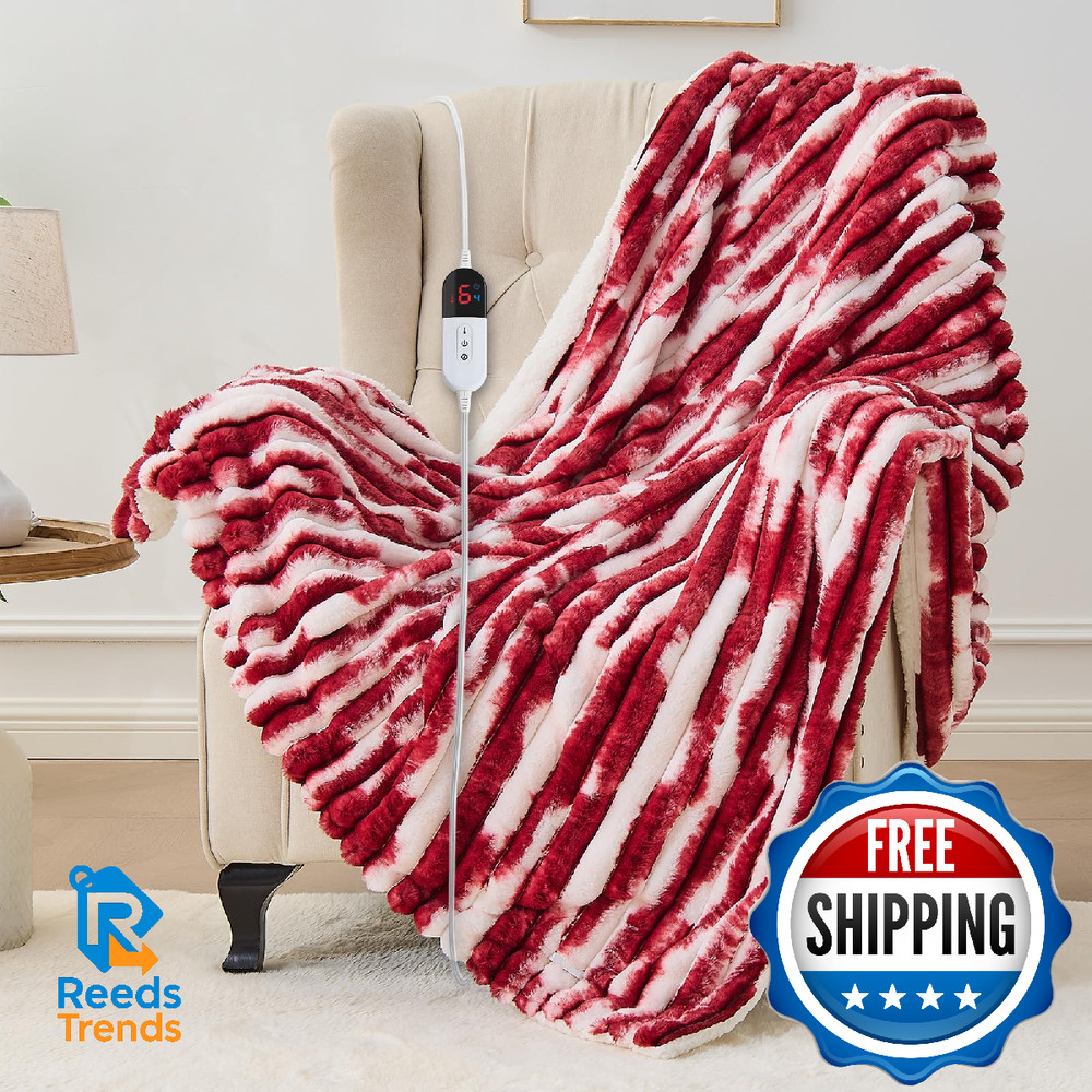 Easthome Heated Blanket Throw 50x60 Fast Heating Bed Electric Blanket 6 Levels A