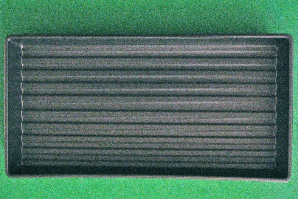 (5)- Black Plastic Solid Bottom Plant Tray Seed Starting Seedling Peat Pot 11x22