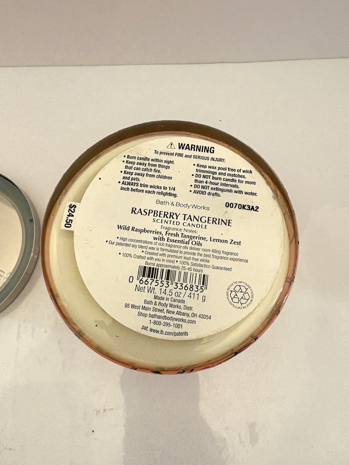 Bath and Body Works Raspberry Tangerine 3-Wick Scented Candle (14.5 OZ / 411 G) gallery