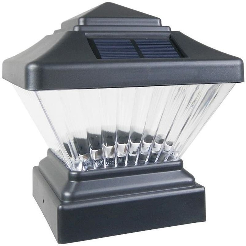 2-Pack Black / White / Copper / Silver 4" x 4" Solar Post Deck Cap LED Light gallery