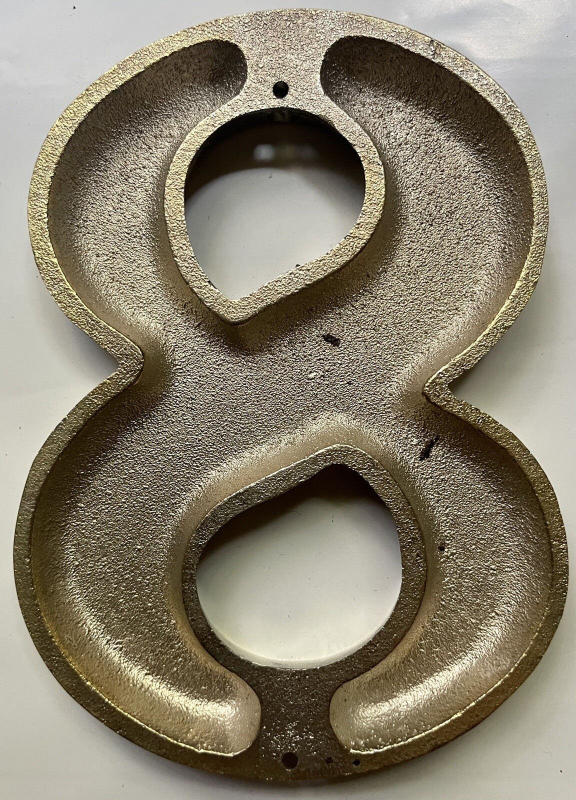 FIVE 5 POLISHED BRASS PLATED METAL HOUSE ADDRESS NUMBER, 6" HIGH 1.5 POUNDS NEW gallery