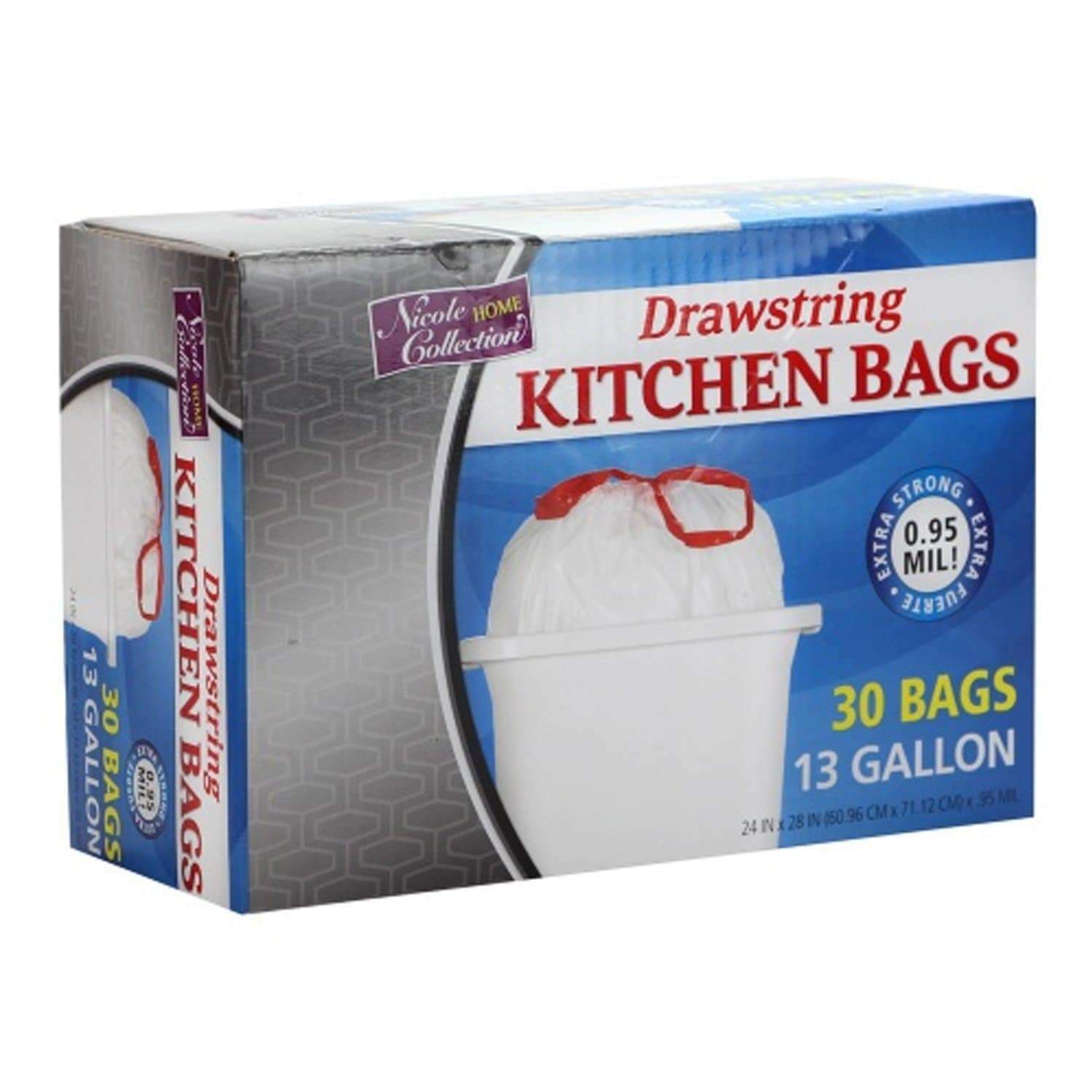 Nicole Home Collection 13 Gallon Drawstring Trash Bags [BULK] gallery