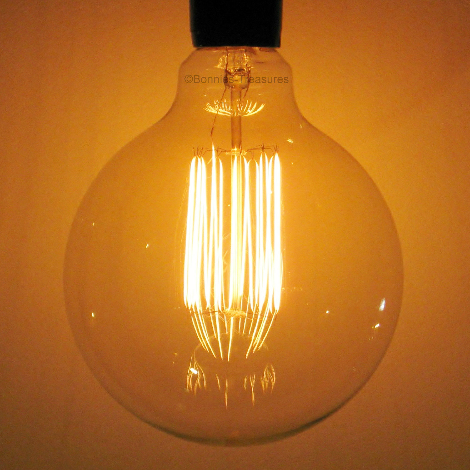 XLARGE 4.92" Sunlite 40w Edison Antique G40 Globe Light Bulb, Squirrel Cage gallery