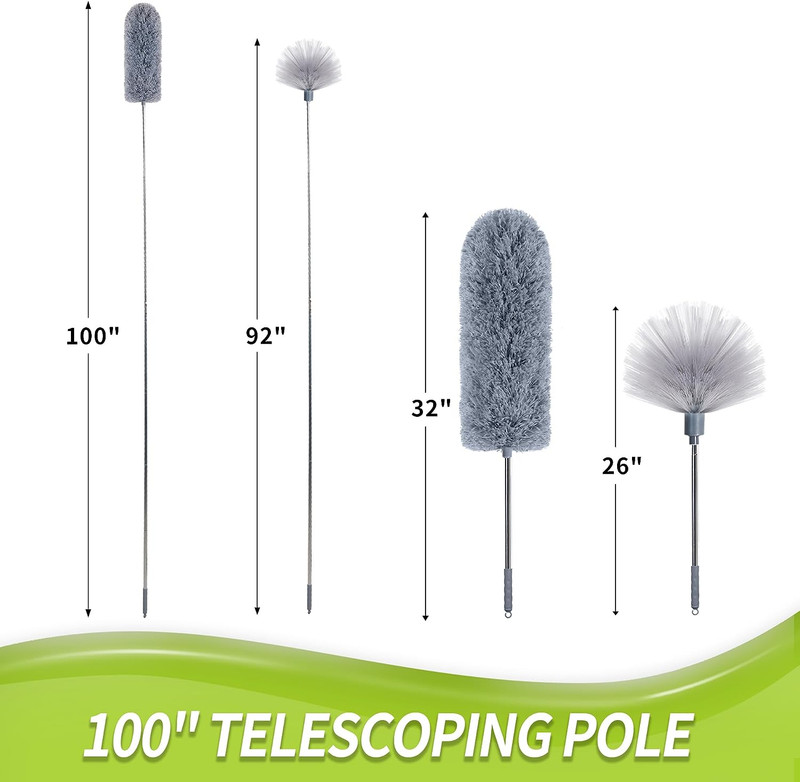 Cobweb Duster with Extension Pole, Spider Web Brush & Ceiling Duster Kit for Cle gallery