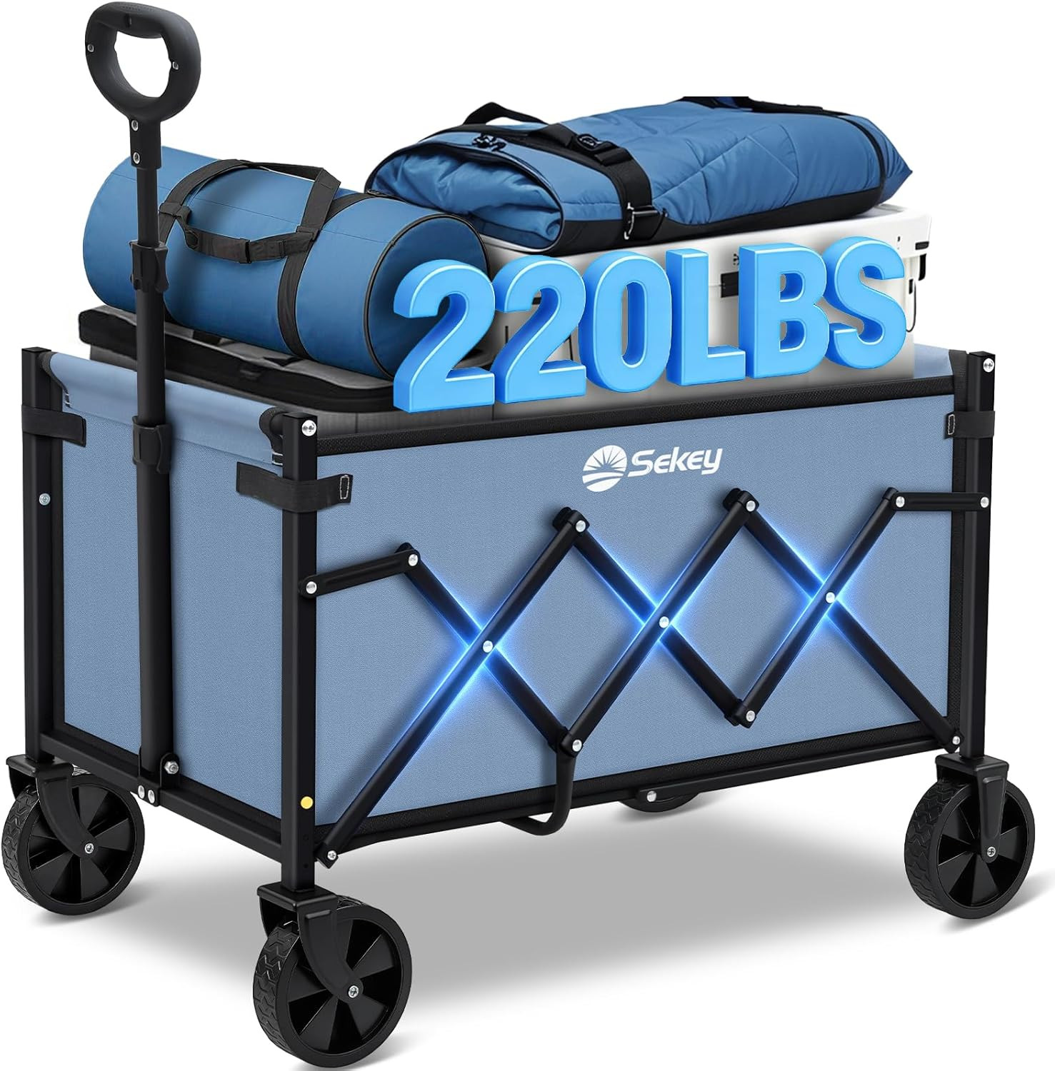 Wagon Cart with Wheels with 220LBS Capacity,Heavy Duty Wagon Carts Foldable,Ligh gallery