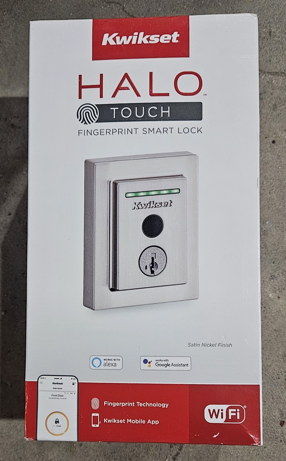 Kwikset Halo Touch Fingerprint Smart Lock - Satin Nickel WiFi BRAND NEW *SEALED* gallery