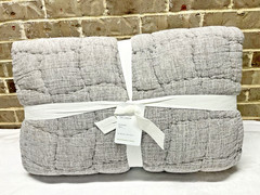 Pottery Barn CLOUD Handcrafted Full Queen Size Quilt 92″ x 88″ GRAY Bedding NEW