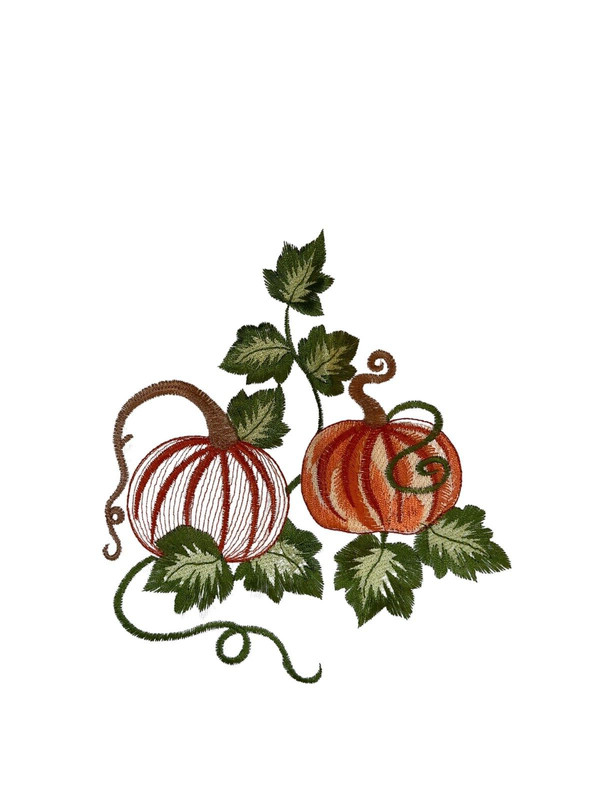 Pumpkin EmbroideryTable Runner Linen-Look Cream 54 x 20 gallery