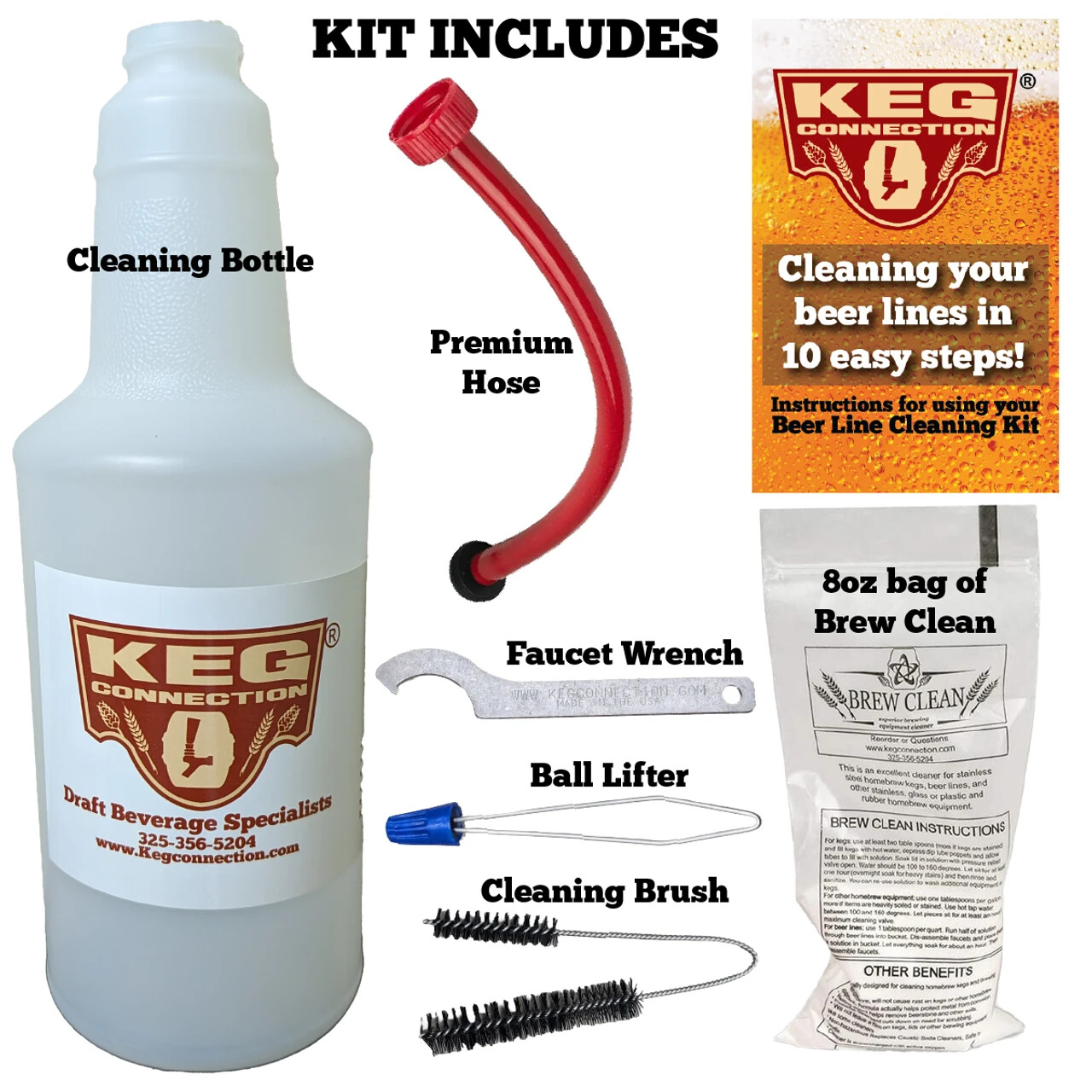 Kegerator Beer Line Cleaning Kit by Kegconnection featuring Brew Clean, Easy! gallery