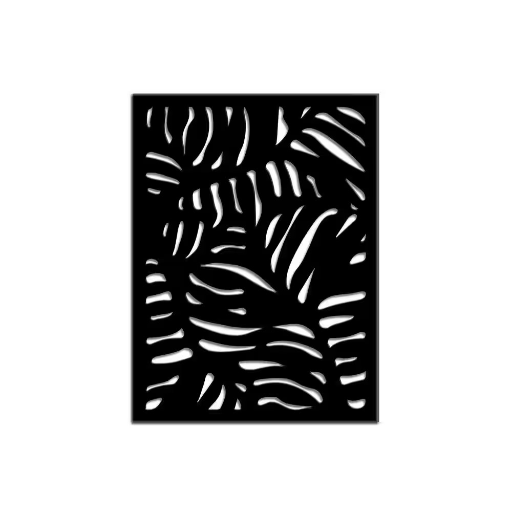 Oasis 3 Ft. X 4 Ft. Decorative Privacy Panel in Black Powder-Coated Steel with S gallery