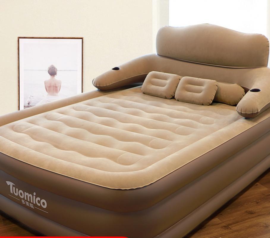 Inflatable High Raised Air Bed Mattress Double Queen Size with Pump & Pillow Set gallery