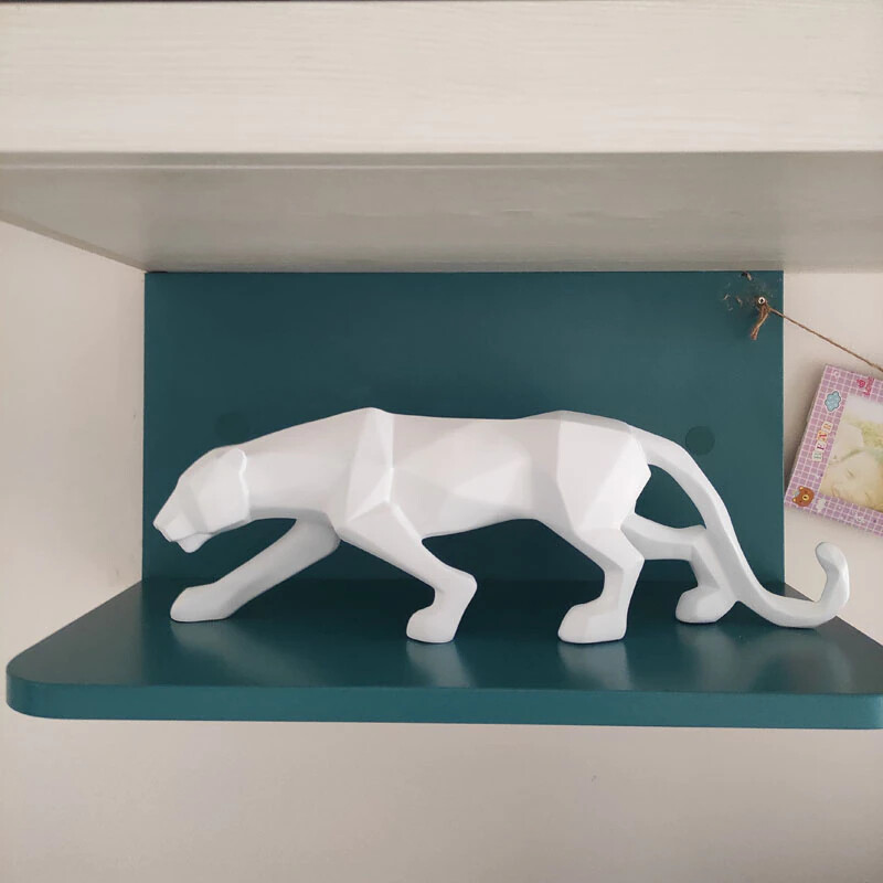 Panther / Leopard Statue Animal Figurine Abstract Geometric Style Resin gallery