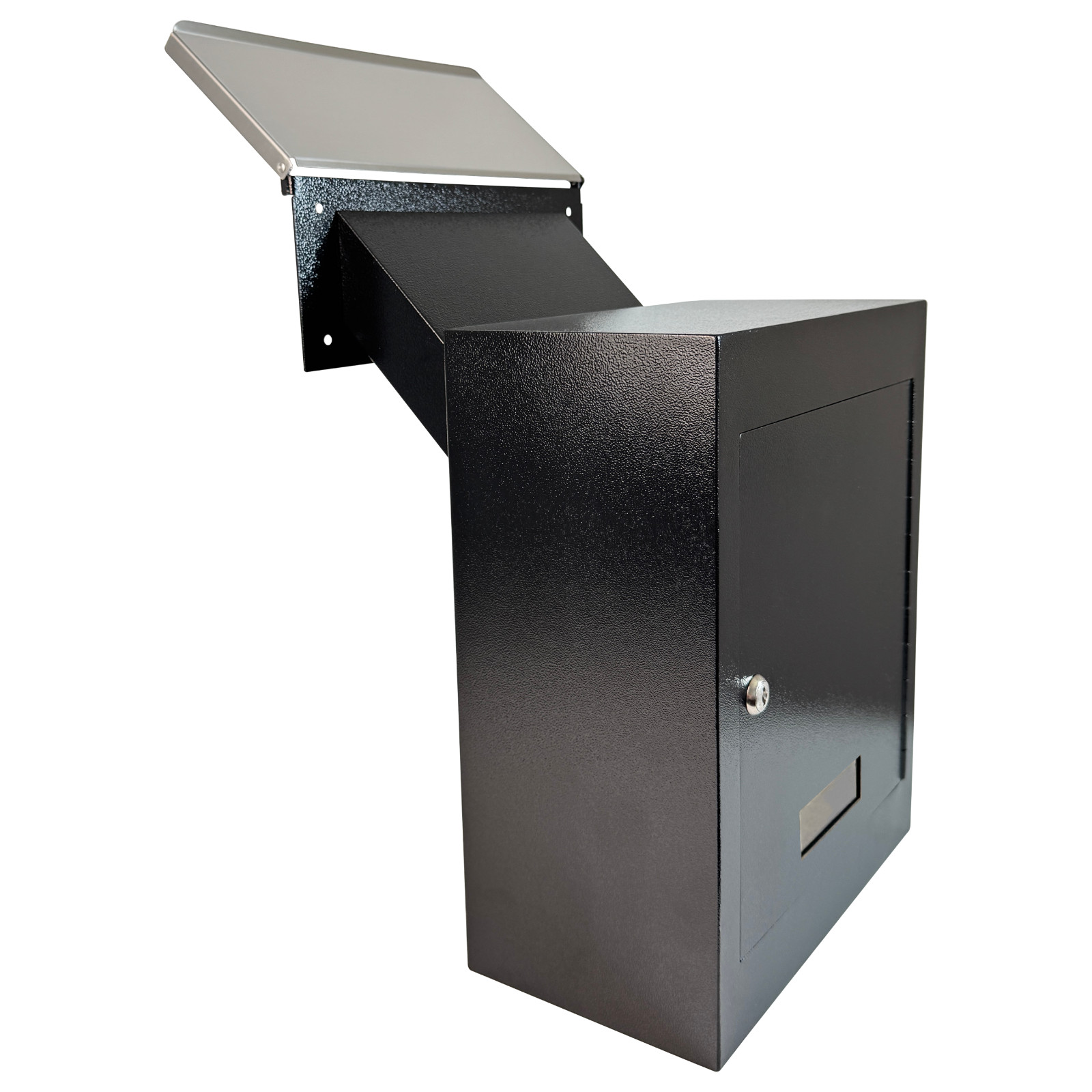 OPEN BOX Through-the-Wall Drop Box with Rainproof Cover & Adjustable Chute gallery