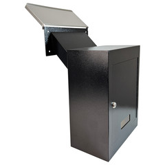 OPEN BOX Through-the-Wall Drop Box with Rainproof Cover & Adjustable Chute