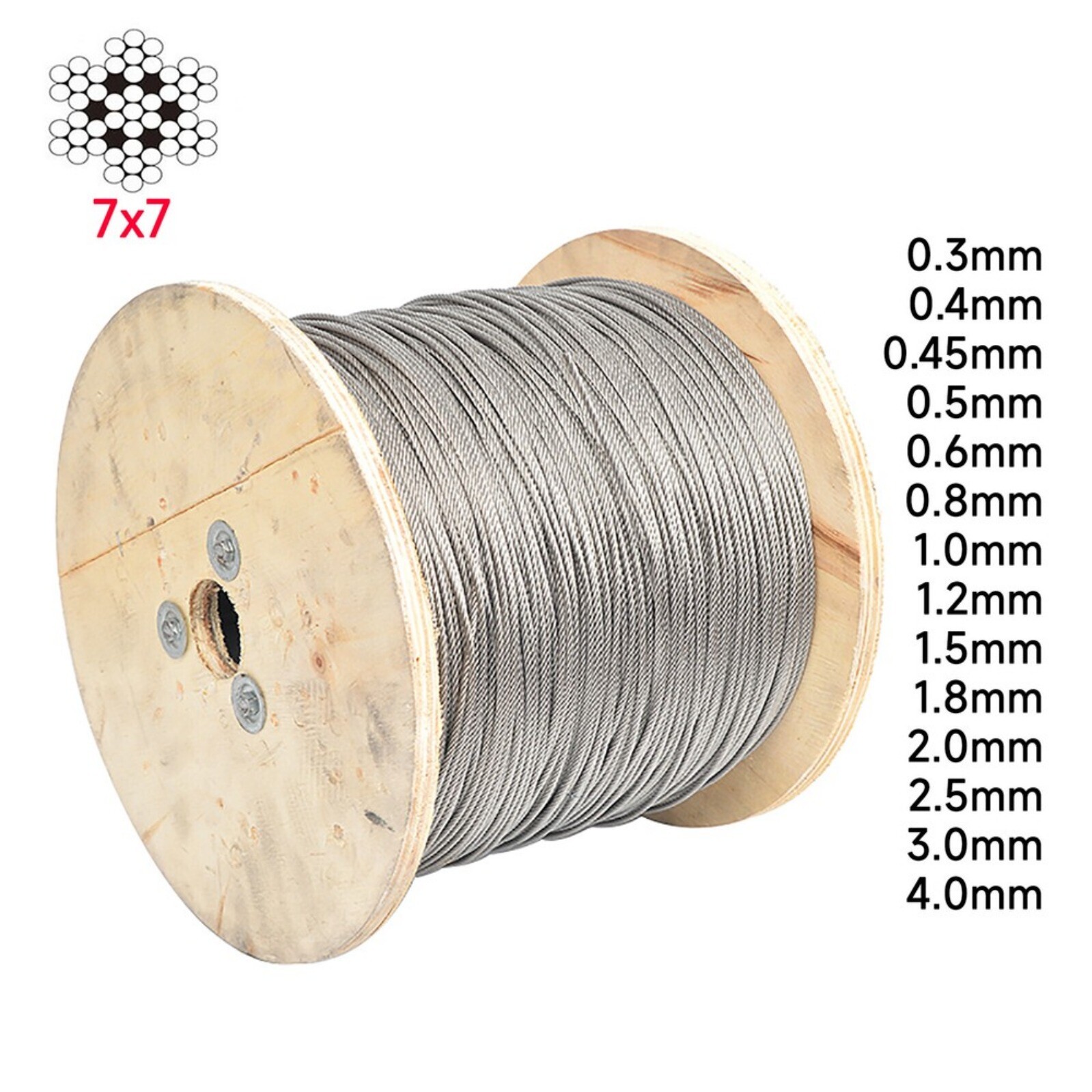 10 Meter Stainless Steel Wire Rope Cable 0.3mm 0.5mm 1mm 1.5mm 2mm 2.5mm 3mm 4mm gallery