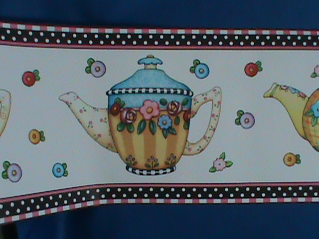 Mary Engelbreit Teapots Decorative Wall Border Pre Pasted Washable Strippable gallery