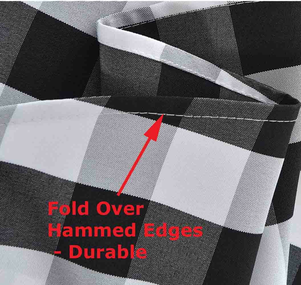 Tektrum 70" Round Tablecloth-Waterproof/Wrinkle Free - Black/White Checker gallery