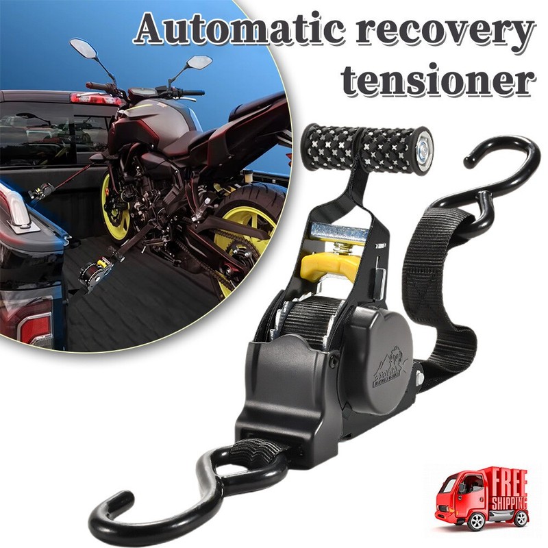 4 Pack Retractable Ratchet Tie-Down Straps 1500LBS Heavy-Duty for Boat, ATV, UTV gallery