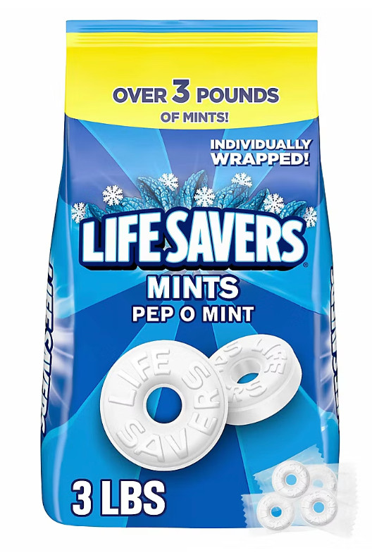 Life Savers Pep-O-Mint Breath Mint Bulk Hard Candy Bag 53.95 oz Lifesavers NEW