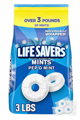 Life Savers Pep-O-Mint Breath Mint Bulk Hard Candy Bag 53.95 oz Lifesavers NEW