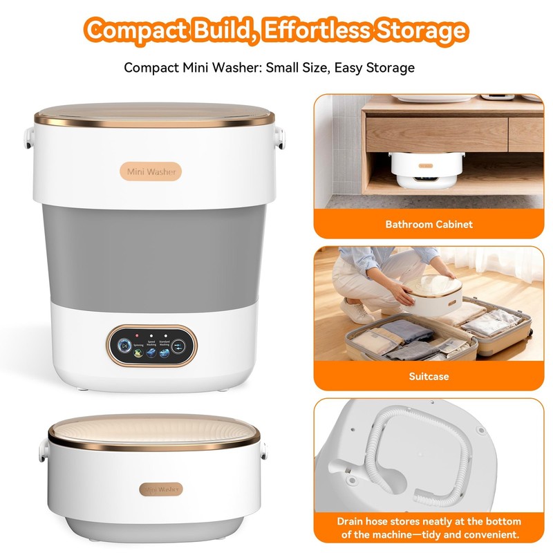 Portable Washing Machine, Folding 20L Mini Washer and Spin-Dryer, 3 Cleaning ... gallery
